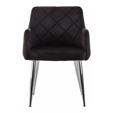 Onyx Black Velvet Splayed Dining Chair