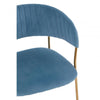 Sapphire Blue Channel Gold Finish Dining Chair