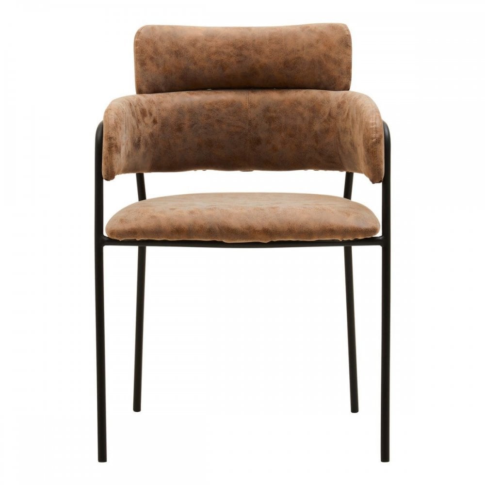 Cocoa Brown Faux Leather Dining Chair