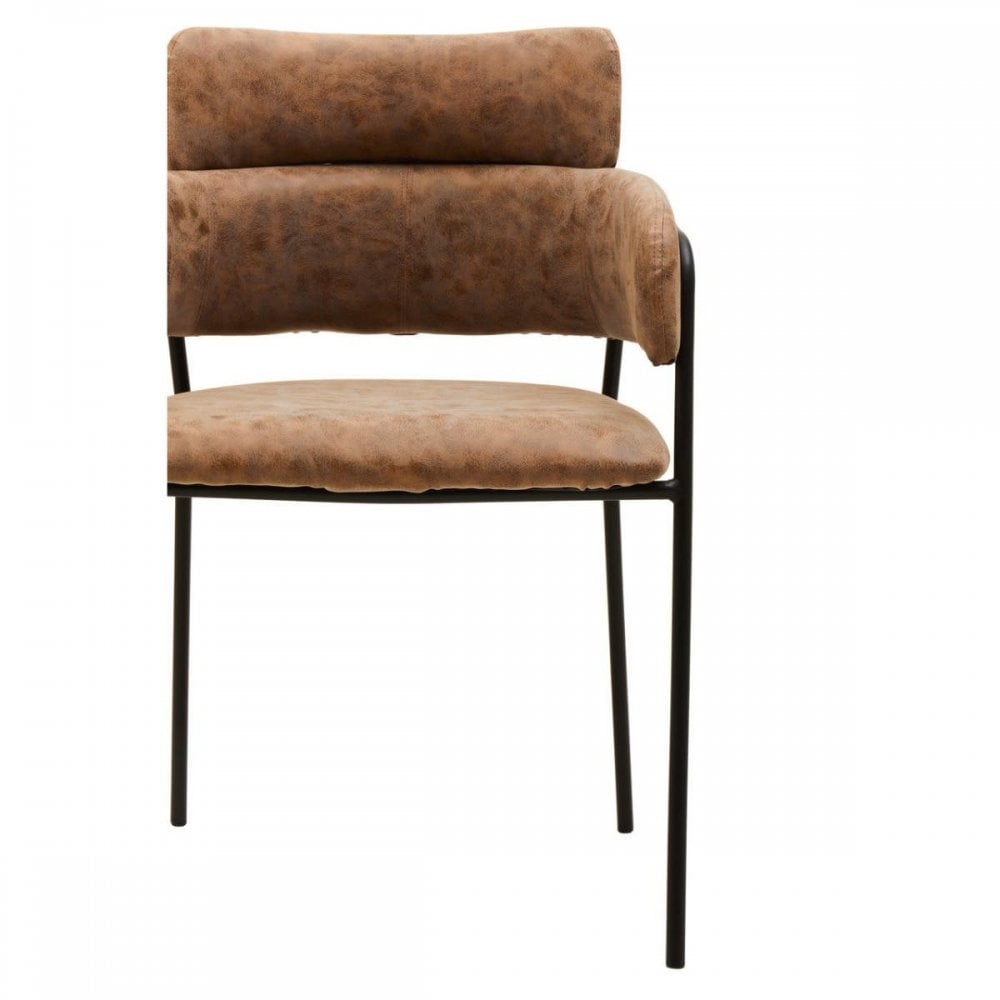 Cocoa Brown Faux Leather Dining Chair