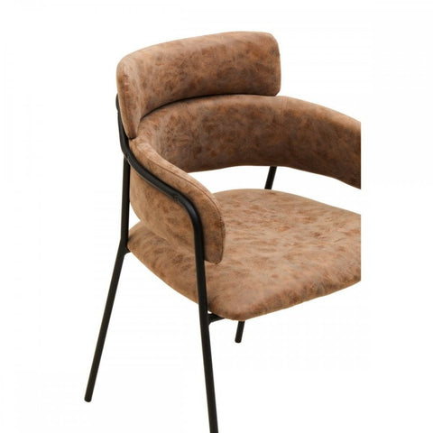 Cocoa Brown Faux Leather Dining Chair