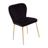 Obsidian Curved Black Gold Finish Dining Chair