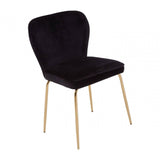 Obsidian Curved Black Gold Finish Dining Chair