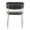 Ash Grey Leather Curved Dining Chair