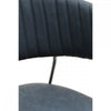 Ash Grey Leather Curved Dining Chair