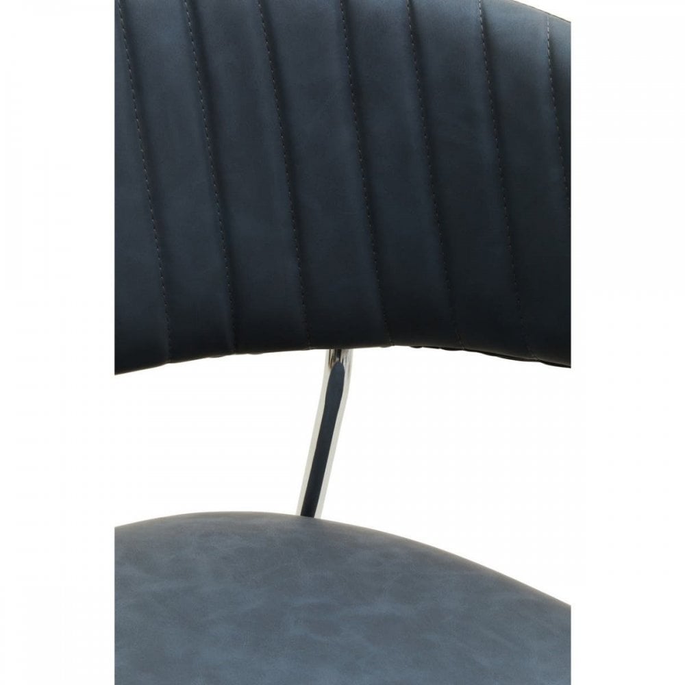 Ash Grey Leather Curved Dining Chair