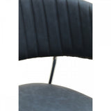 Ash Grey Leather Curved Dining Chair