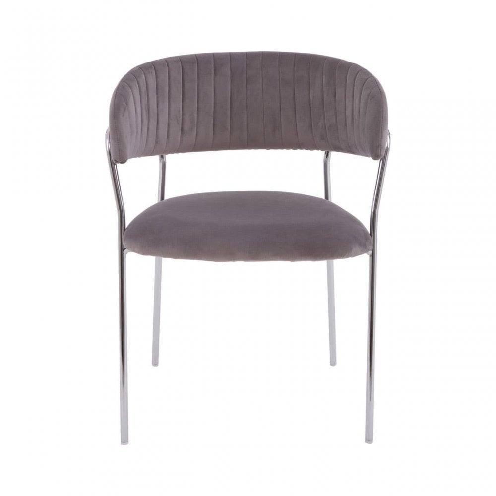 Mink Channel Chrome Finish Dining Chair