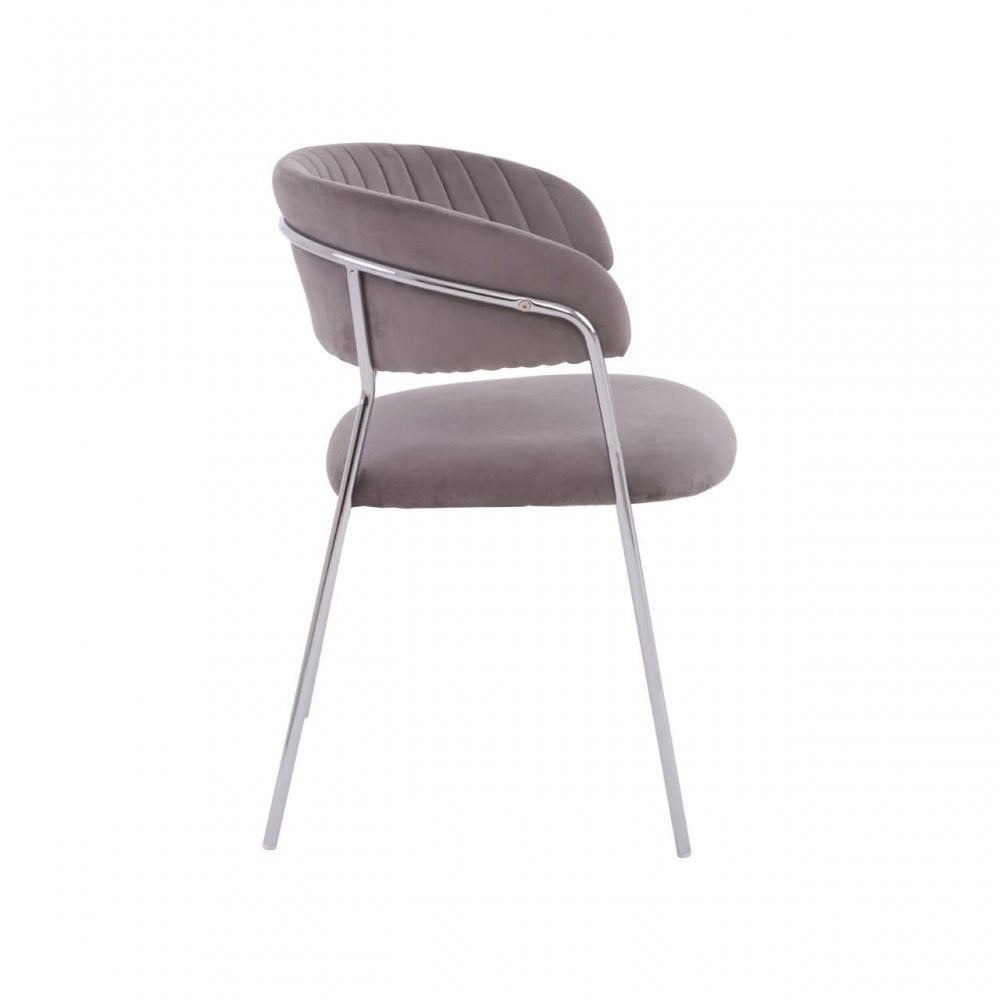 Mink Channel Chrome Finish Dining Chair