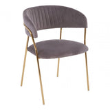 Mink Channel Gold Finish Dining Chair