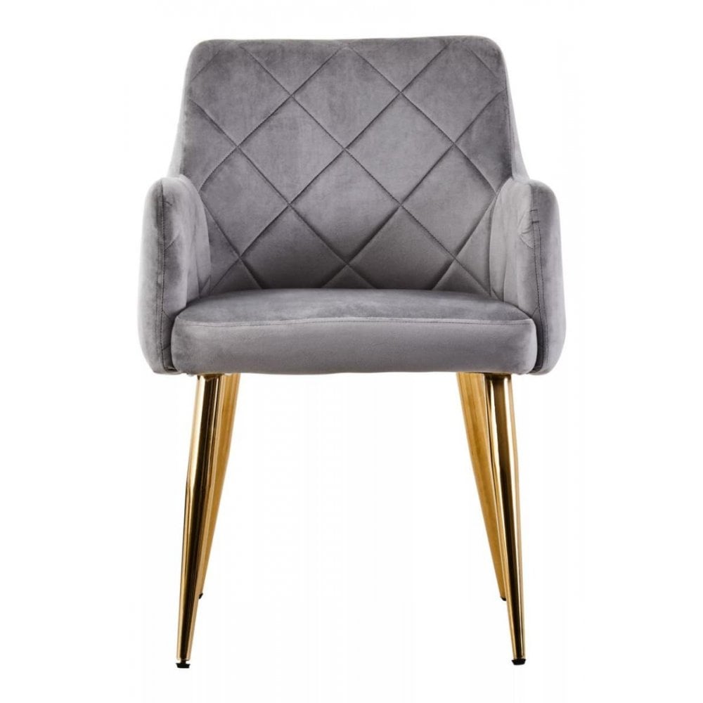 Mink Velvet Angular Dining Chair