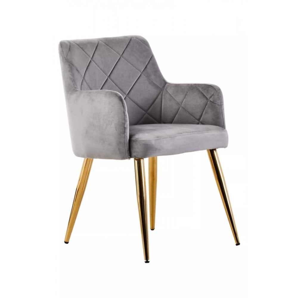 Mink Velvet Angular Dining Chair