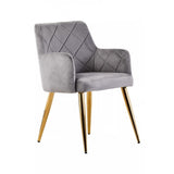 Mink Velvet Angular Dining Chair