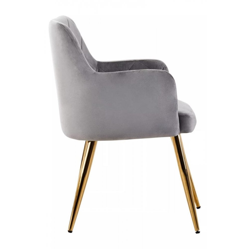 Mink Velvet Angular Dining Chair