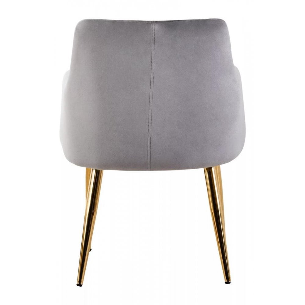 Mink Velvet Angular Dining Chair