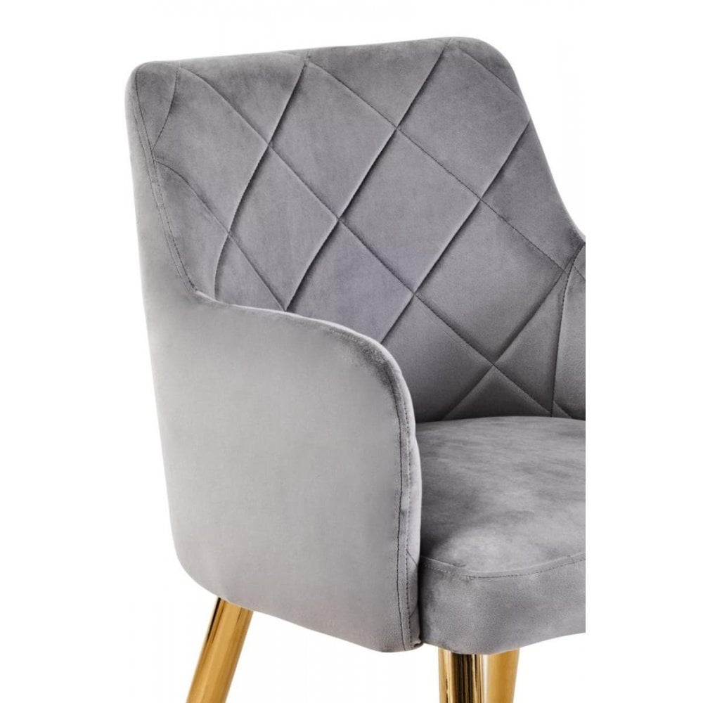 Mink Velvet Angular Dining Chair