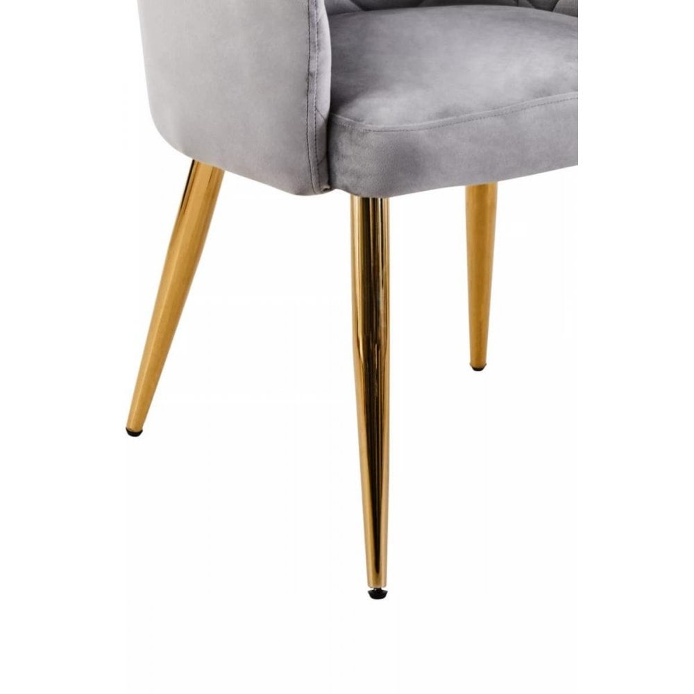 Mink Velvet Angular Dining Chair