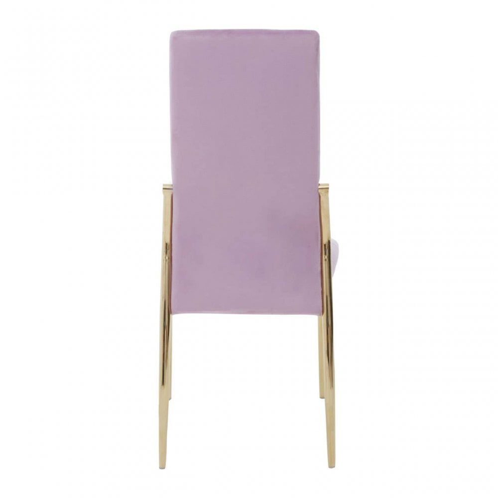 Blush Pink Velvet High Back Dining Chair