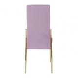 Blush Pink Velvet High Back Dining Chair