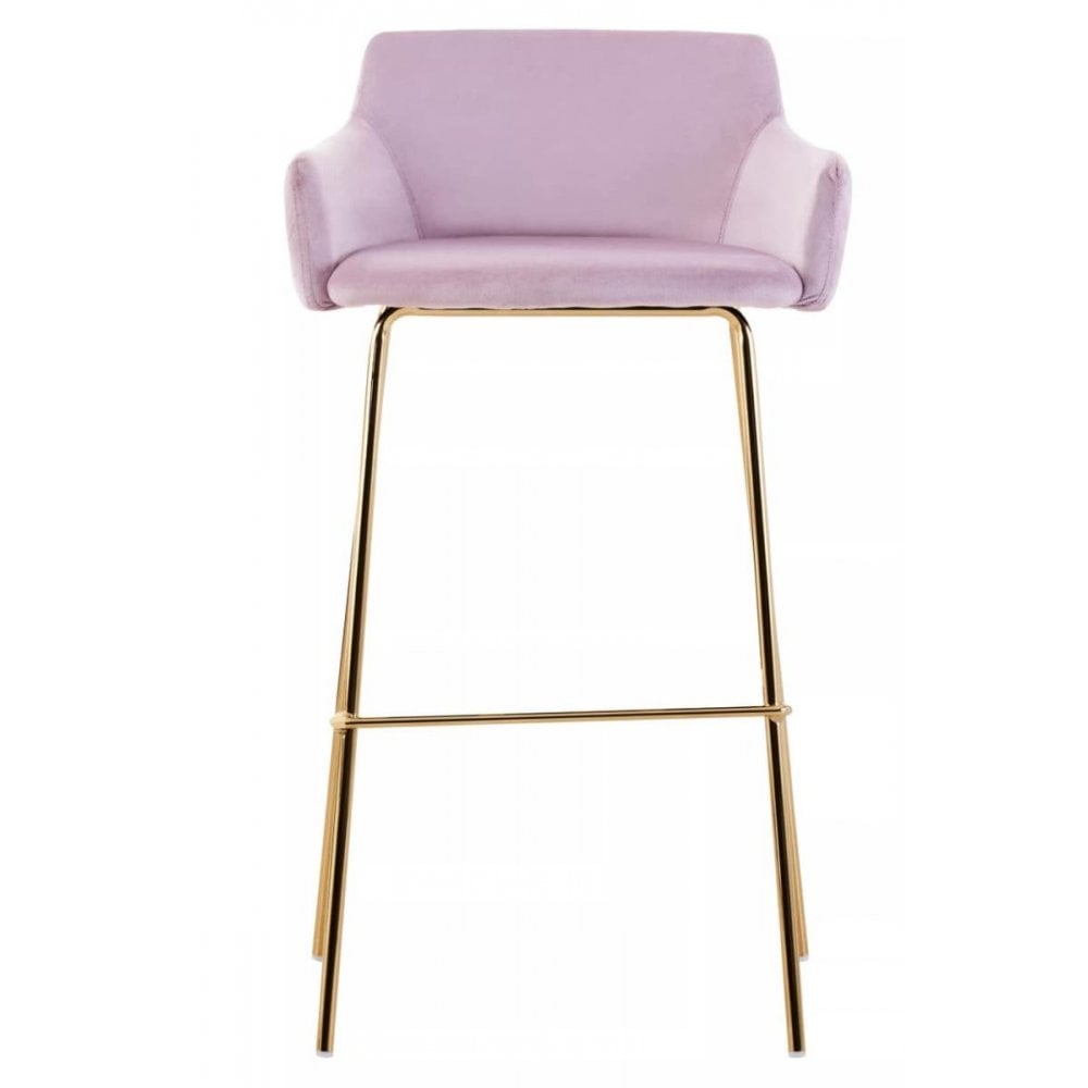 Blush Velvet Low Back Bar Chair