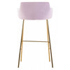 Blush Velvet Low Back Bar Chair