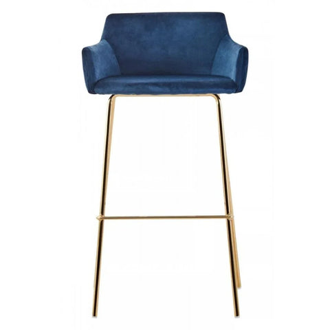 Blush Velvet Low Back Bar Chair