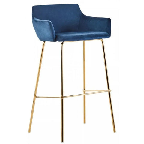 Blush Velvet Low Back Bar Chair