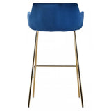 Blush Velvet Low Back Bar Chair