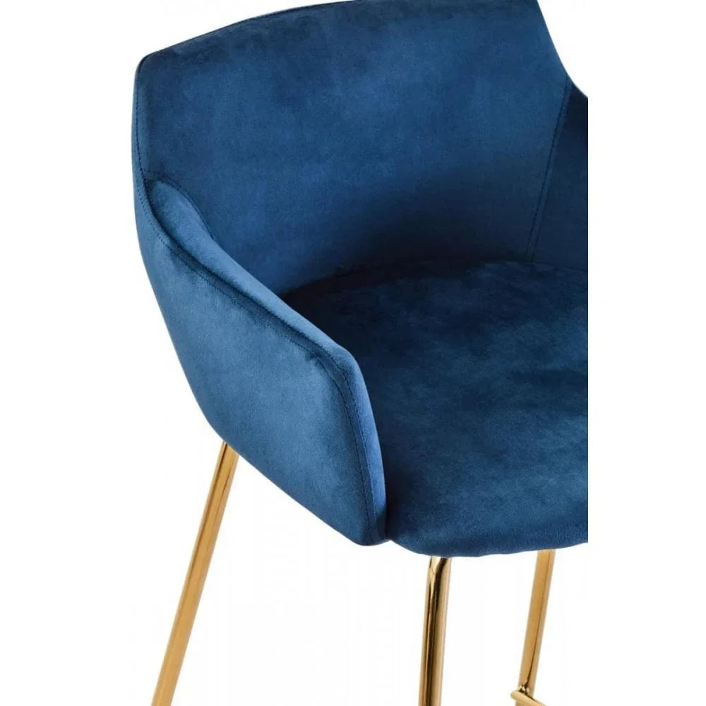 Blush Velvet Low Back Bar Chair