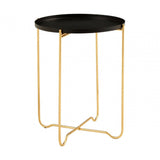 Titan Black Finish Round Top Side Table