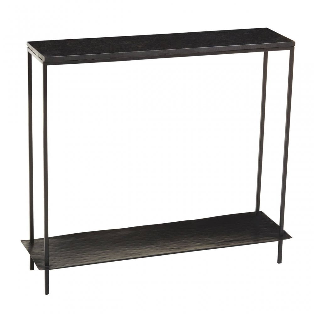Titan Black Marble Console Table