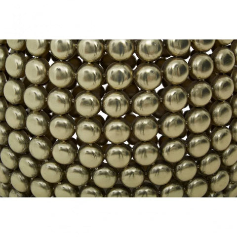 Titan Gold Finish Beaded Barrel Stool