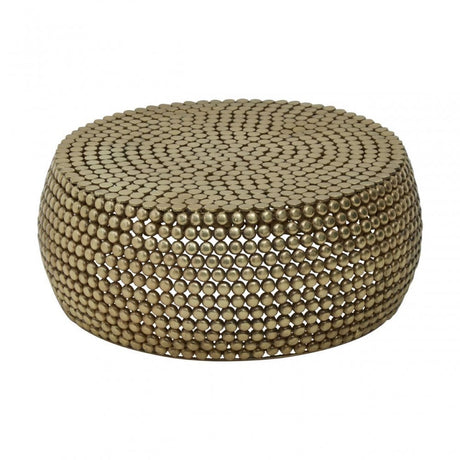 Titan Gold Finish Beaded Coffee Table