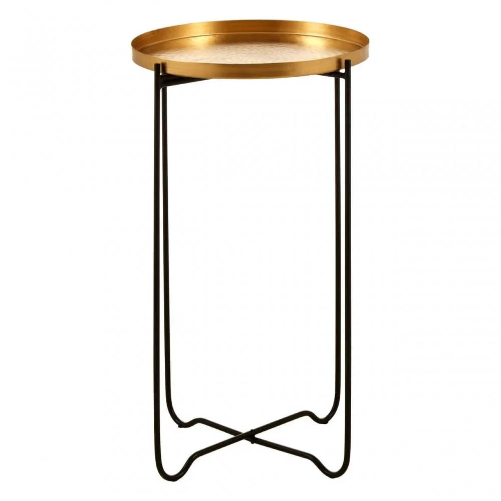 Titan Gold Finish Round Top Side Table