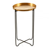 Titan Gold Finish Round Top Side Table