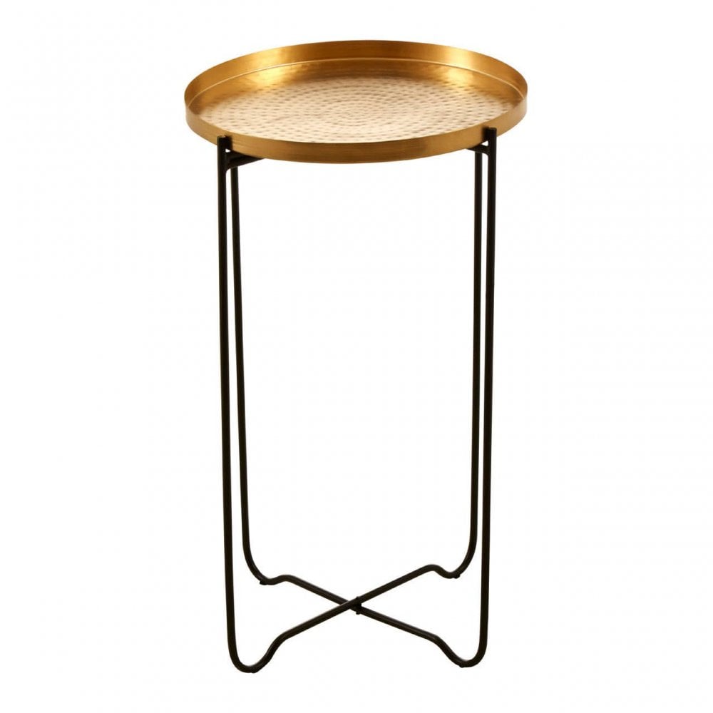 Titan Gold Finish Round Top Side Table