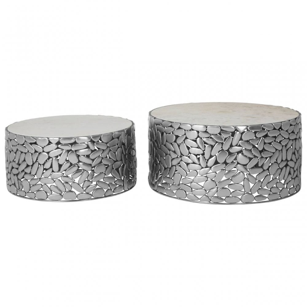 Titan Set of 2 Antique Pewter Side Tables