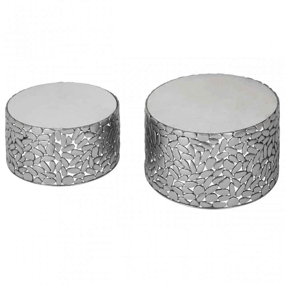 Titan Set of 2 Antique Pewter Side Tables