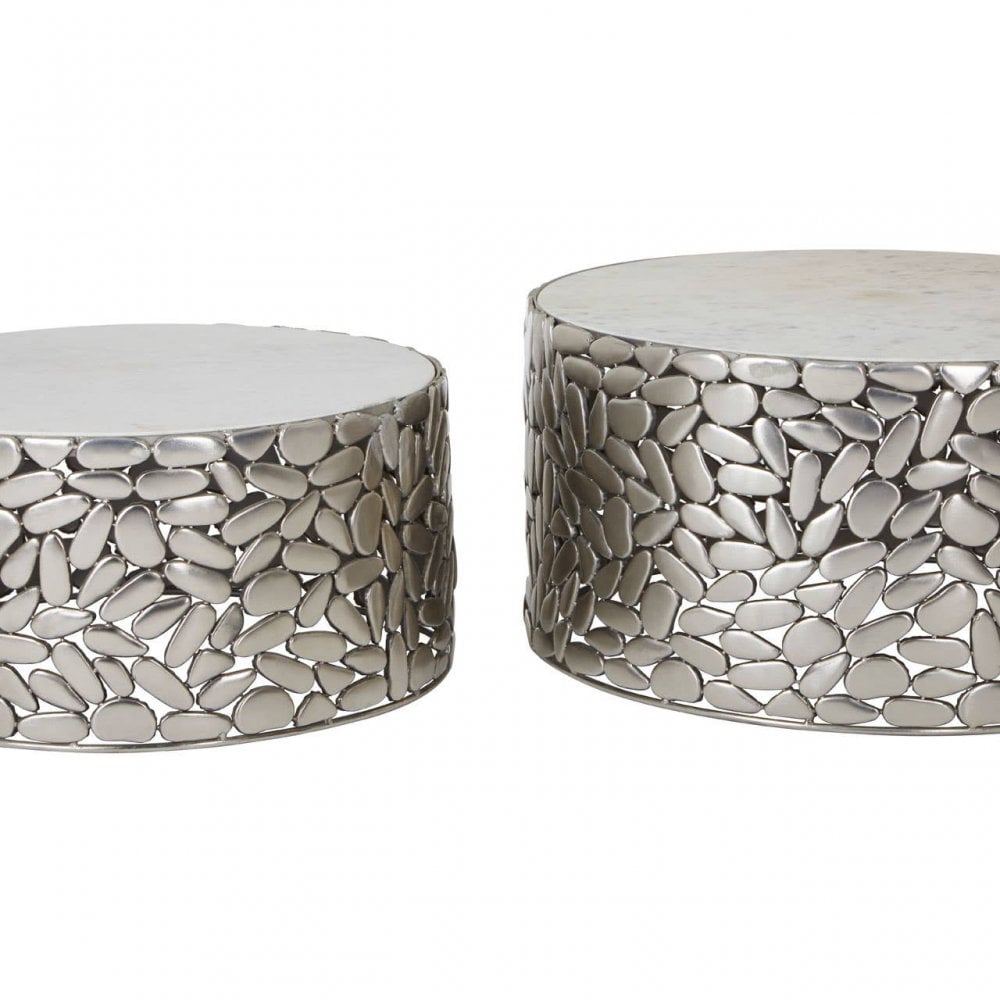 Titan Set of 2 Antique Pewter Side Tables