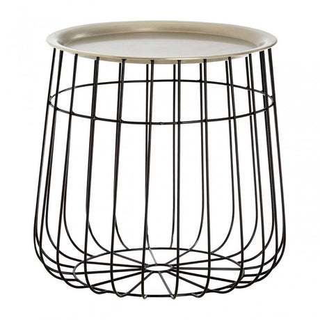Titan Silver &amp; Black Wire Detail Side Table