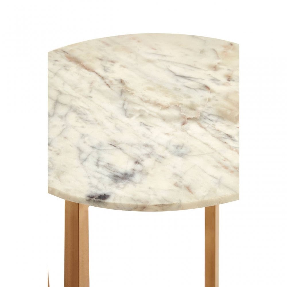 Titan White Marble Table with Lattice Base