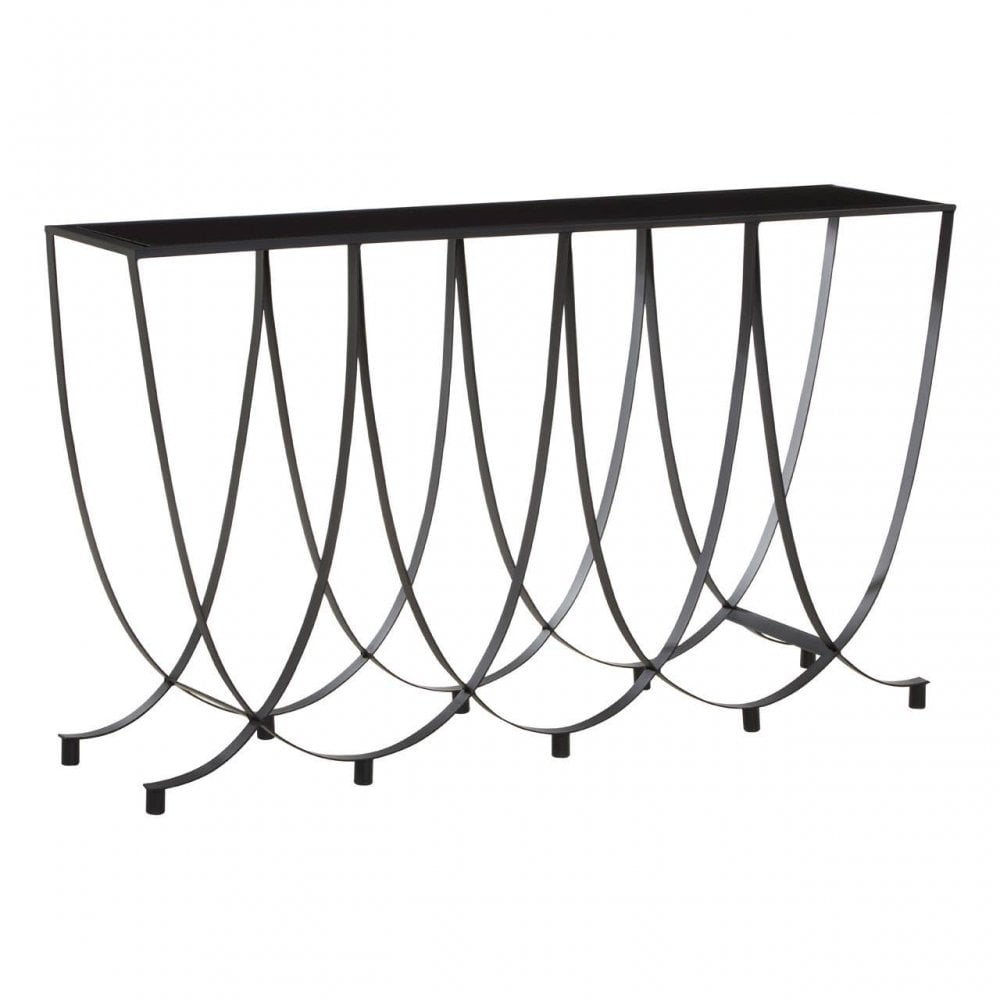 Edge Black Glass Console Table
