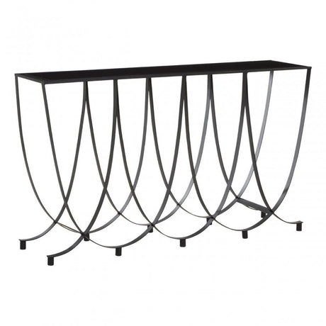 Edge Black Glass Console Table