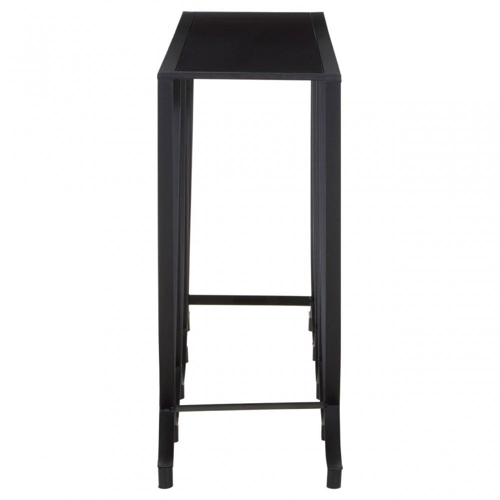 Edge Black Glass Console Table