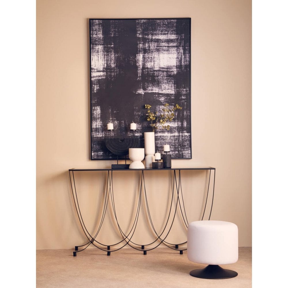 Edge Black Glass Console Table