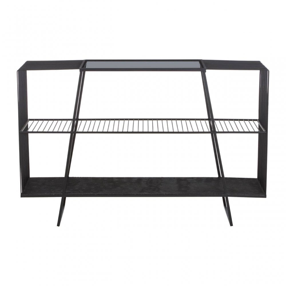 Edge Contemporary Grey Glass Console Table