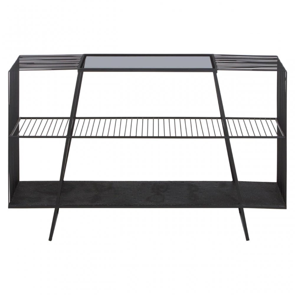 Edge Contemporary Grey Glass Console Table