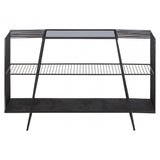 Edge Contemporary Grey Glass Console Table