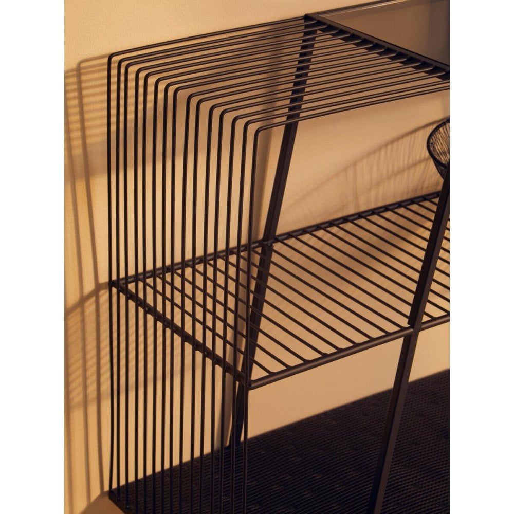 Edge Contemporary Grey Glass Console Table