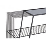 Edge Contemporary Grey Glass Console Table